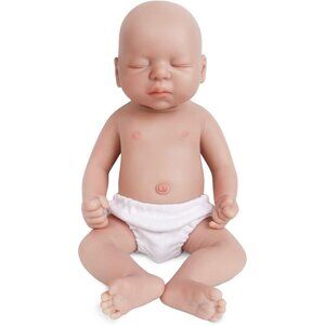 🆕14inch Full Realistic Silicone Baby Doll Reborn Close Eye Lifelike Baby Girl